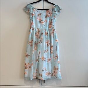 Floral Kids Dress - Blue and Pink
